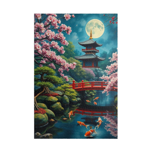 Scenic Koi Pond Puzzle, Relaxing Nature Art, Landscape Game Great for Family Time, Gifts for Puzzle Lovers, 110-1014 Piece Options 1014 pcs (Vertical) Puzzle The Puzzle Chest