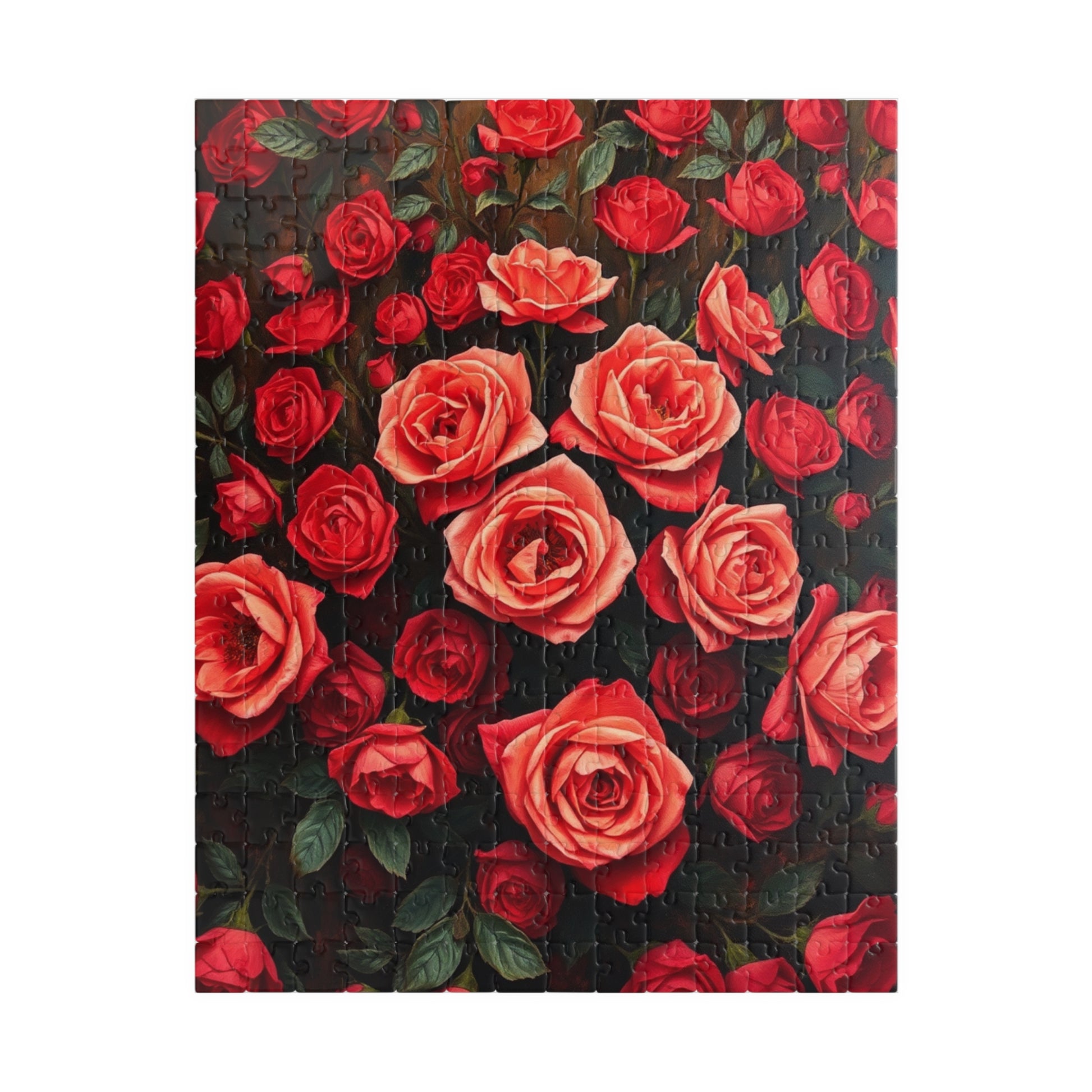 Elegant Rose Puzzle, Red Flowers Jigsaw Game for Adults, Relaxing Hobby, Gift for Garden Lovers, Puzzle Fans and Art Enthusiast, Family Fun 252 pcs (Vertical) Puzzle The Puzzle Chest