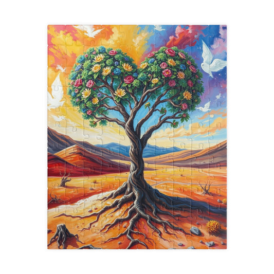 Heart-Shaped Tree Jigsaw Puzzle, 110-1014 Piece Mexican Desert Landscape, Mindful Activity for Adults Teens Seniors, Birthday Holiday Gift 110 pcs (Vertical) Puzzle The Puzzle Chest