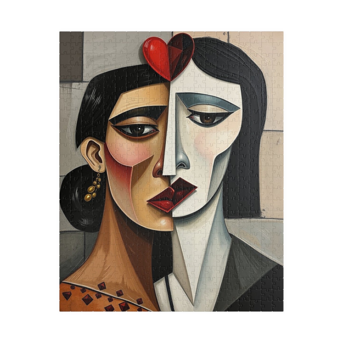 Picasso-Inspired Cubist Style Jigsaw Puzzle - Hearts, Faces, Angular Shapes, 110-1014 Piece, Artistic Gift, Brain Teaser, Quiet Pastime 520 pcs (Vertical) Puzzle The Puzzle Chest