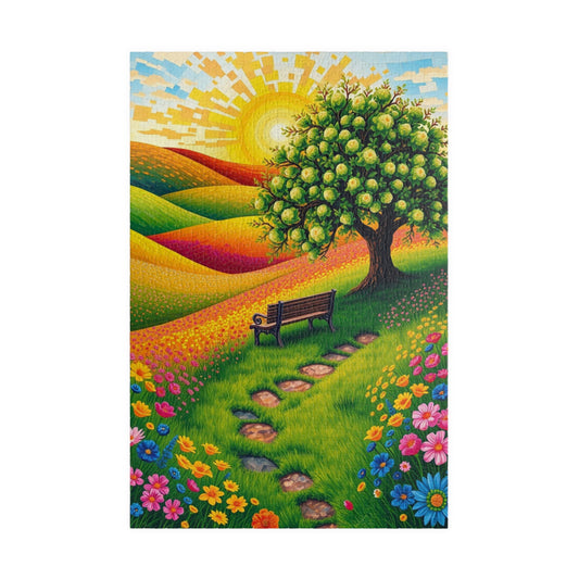 Serene Nature Mosaic Puzzle - 110, 252, 520, 1014-piece, Gift for Nature Lovers, Family Fun Activity 1014 pcs (Vertical) Puzzle The Puzzle Chest