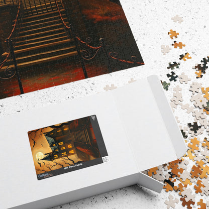 Spooky Haunted House Puzzle, Halloween Design, Family Game Night or Solo Fun, Perfect Gift for Puzzle Lover, 110 252 520 1014-piece, Mindful Puzzle The Puzzle Chest