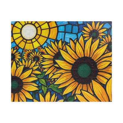 Bright Floral Horizon Sunflower Field Puzzle, Nature Art Landscape Jigsaw Game for Family Game Night, Adult Puzzle Lover Gift, Brain Teaser