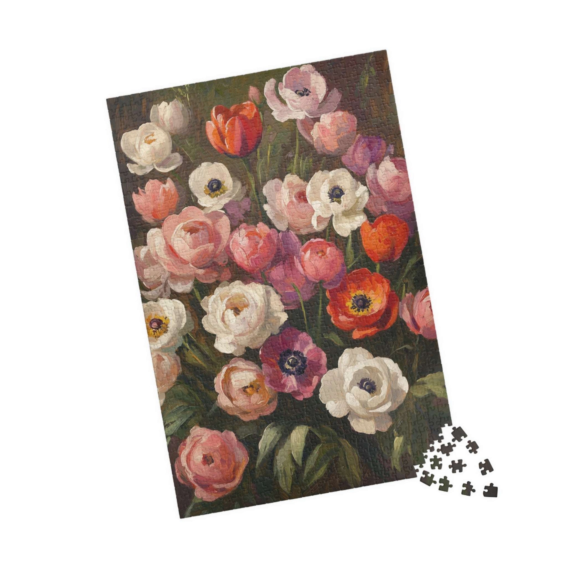 Vintage Floral Bouquet Puzzle 1101-1014 Piece | Anemone & Ranunculus Art Puzzle