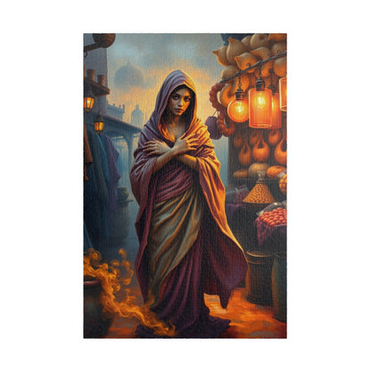 Enchanted Genie Puzzle, Market at Dusk Scene Mythical Jigsaw Game, 110 252 520 1014 Piece, Challenging Fantasy Art, Relaxing Mindful Gift