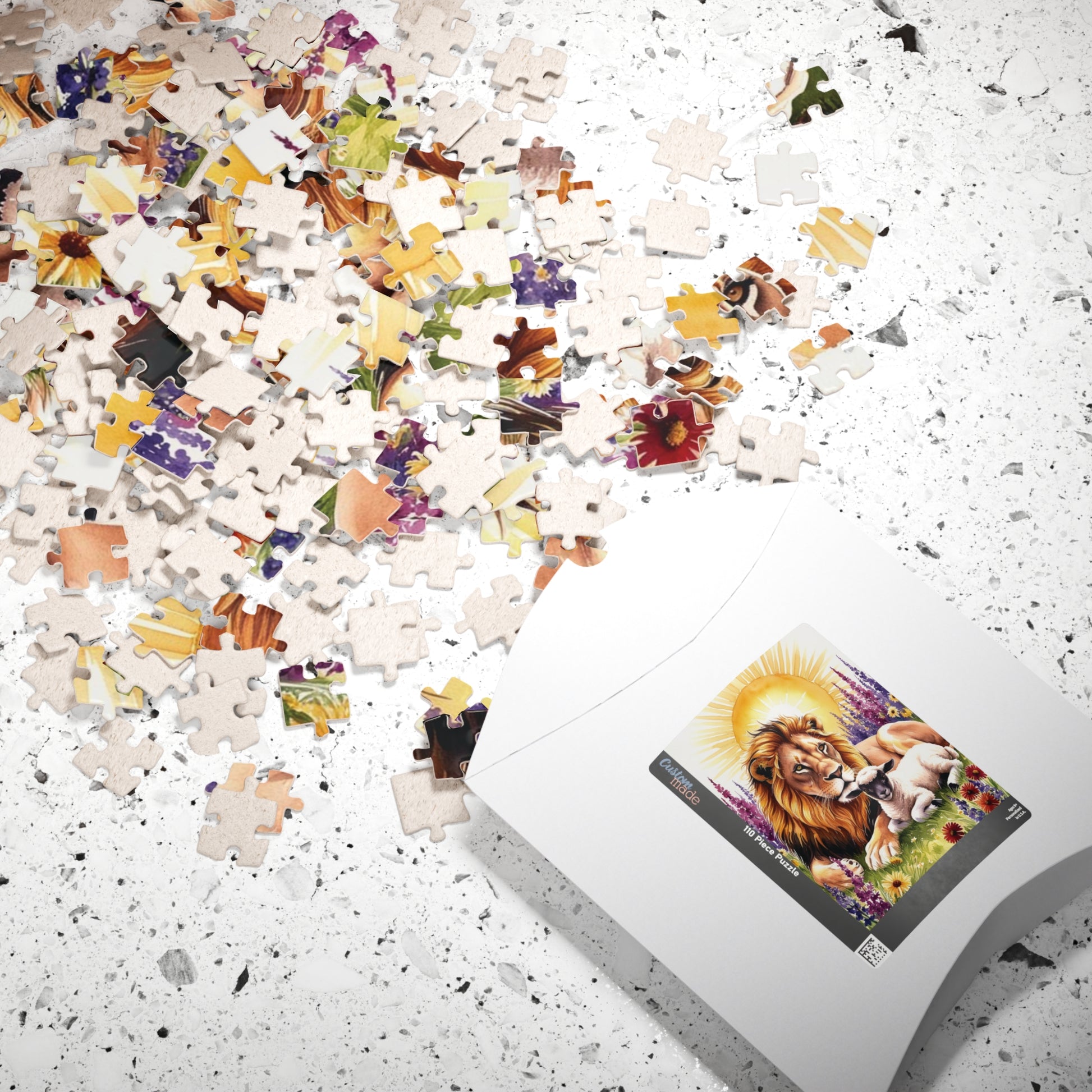 Lion and Lamb Jigsaw Puzzle Religious Themed Puzzle Meditation Activity Stress Relief Game Mindfulness Gift Easter Christmas, Enthusiasts Puzzle The Puzzle Chest