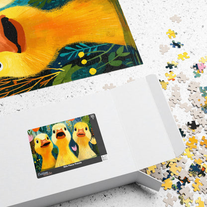 Three Yellow Ducklings Puzzle 110/252/520/1014 Piece | Cute Farm Animal Jigsaw Puzzle The Puzzle Chest