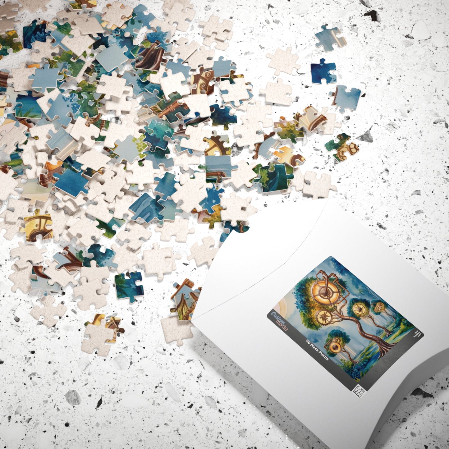 Jigsaw Puzzle - Surreal Landscape with Glowing Gears and Clockwork, Trippy 110, 252, 520, 1014-Piece Puzzle, Unique Gift for Puzzle Lover Puzzle The Puzzle Chest