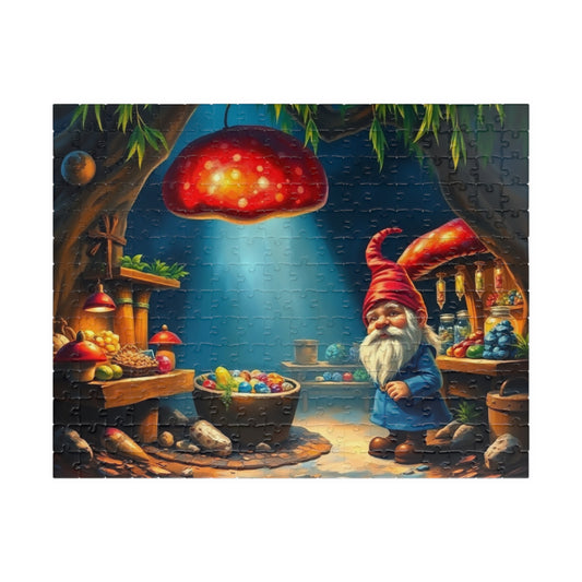 Hidden Mushroom Marketplace Puzzle, Fantasy Willow Tree Gnome Jigsaw Game for Adults and Teens, Puzzle Lover Gift, Mindfulness 252 pcs (Horizontal) Puzzle The Puzzle Chest