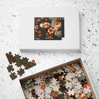 Floral Art Puzzle, Beautiful Woman Portrait Jigsaw, Relaxing Activity for Adults, Gift for Puzzle Lovers and Friends, Mindful Brain Teaser Puzzle The Puzzle Chest