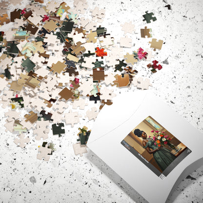 Elegant Black Woman Puzzle, Victorian Style African American Lady Arranging Flowers by Church Altar, Hobby Gift for Puzzle Lover Puzzle The Puzzle Chest