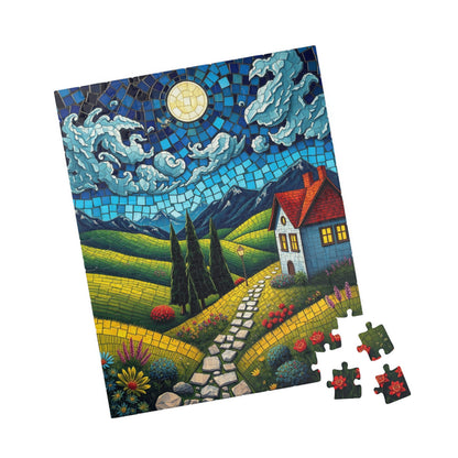 Mosaic Puzzle, Charming Landscape Whimsical Mosaic Tile, Adult Jigsaw Game Toy, Family Fun, Stress Relief Activity, Home Decor, Brain Teaser Puzzle The Puzzle Chest