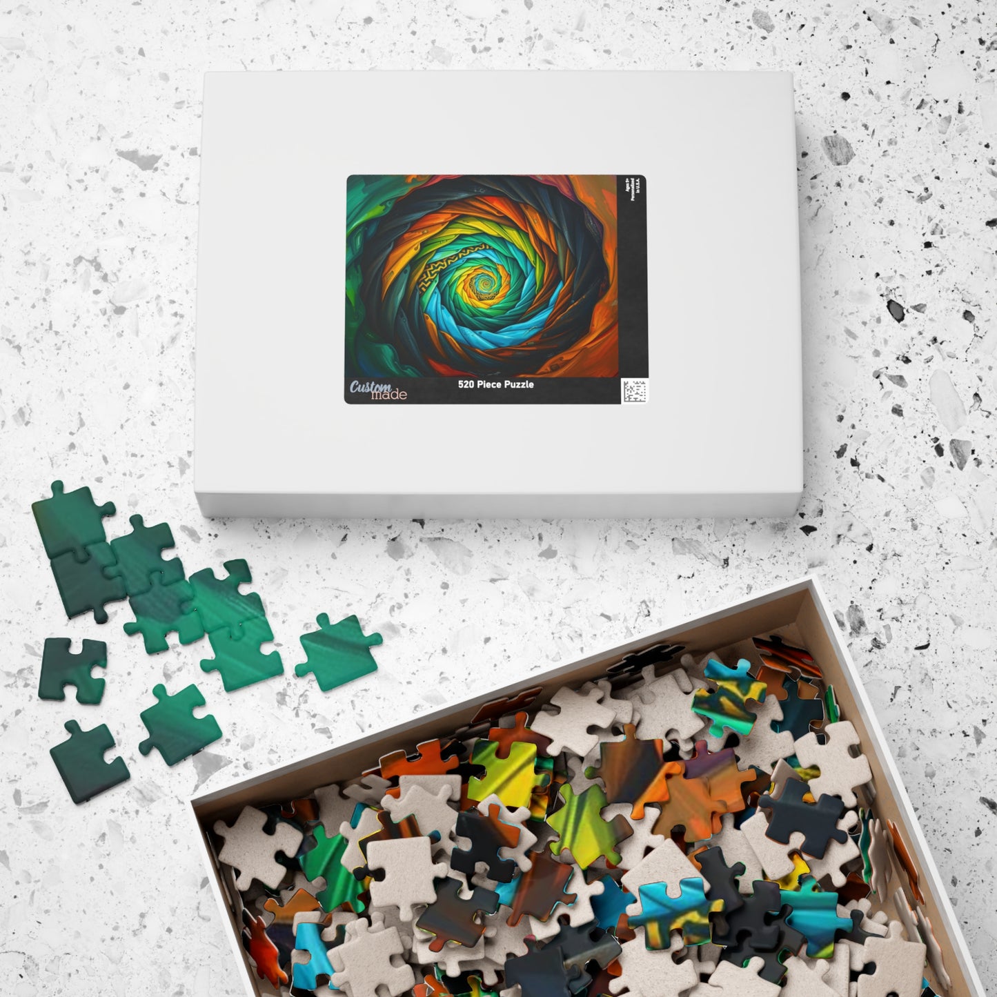 Colorful Abstract Spiral Jigsaw Puzzle, Vibrant Art Gift for Adult Puzzle Lovers, Home Entertainment, Thoughtful Gift, Brain Teaser Fun Puzzle The Puzzle Chest