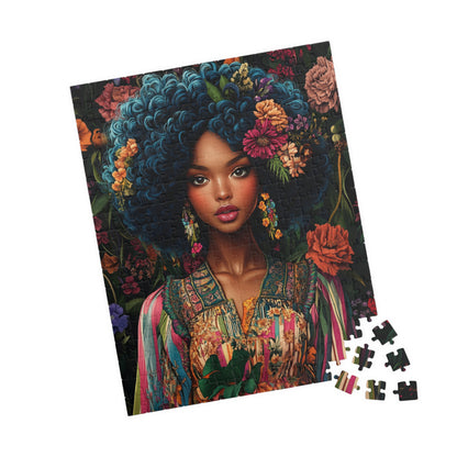 Afro Floral Portrait Puzzle | 110-1014 Piece Art Jigsaw
