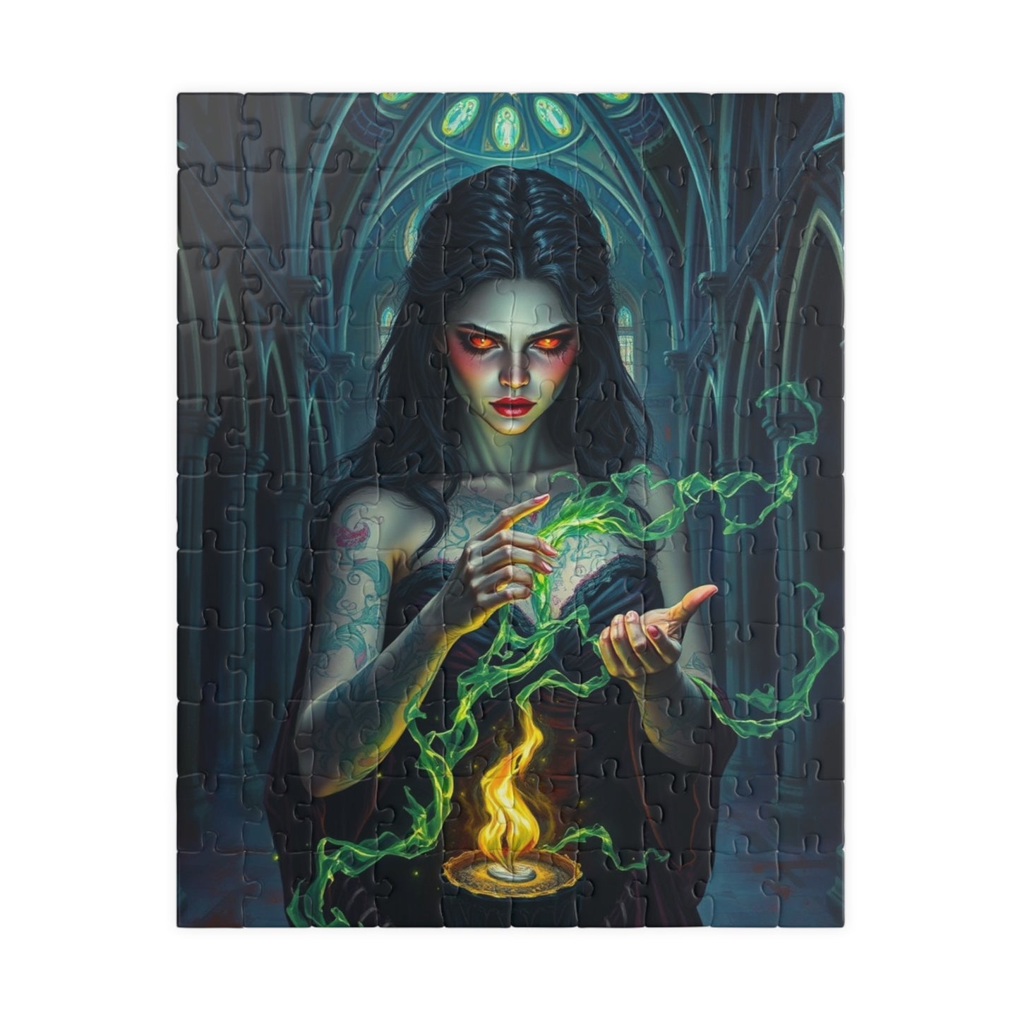 Mystical Sorceress Puzzle | Enchanted Fantasy Dark Art Jigsaw Game | Perfect Gift for Halloween, Puzzle Lovers, Home Decor and Collectors 110 pcs (Vertical) Puzzle The Puzzle Chest