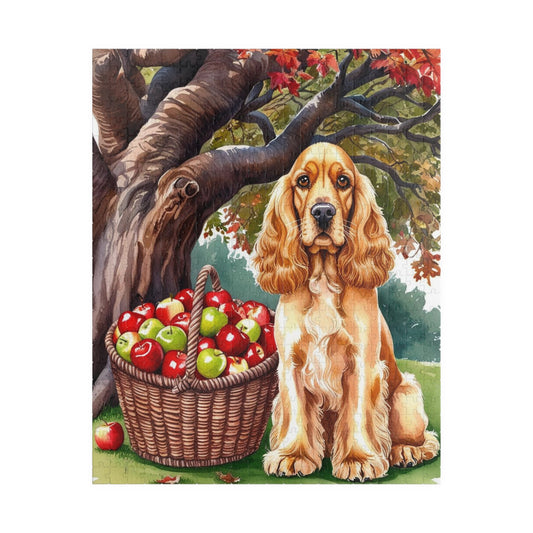Autumn Dog Jigsaw Puzzle, Perfect for Family Game Night, Cocker Spaniel, Fall Decor, Gift for Dog Lovers and Animal Enthusiasts 520 pcs (Vertical) Puzzle The Puzzle Chest