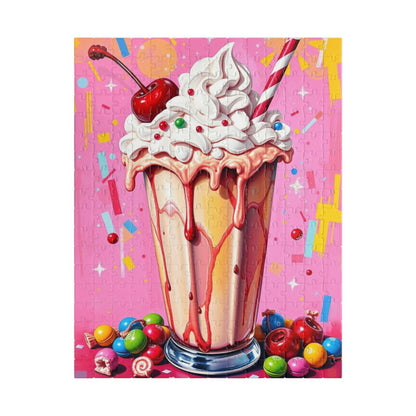Ice Cream Sundae Puzzle, Pop Art Jigsaw Fun Family Activity, Home Entertainment, Holiday Birthday Gift for Friend, Brain Teaser 252 pcs (Vertical) Puzzle The Puzzle Chest