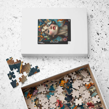 Surreal Self Portrait Jigsaw Puzzle, 110/252/520/1014 Piece, Frida Kahlo Inspired, Dreamlike Animals & Nature, Gift for Art Lovers, Mindful Puzzle The Puzzle Chest