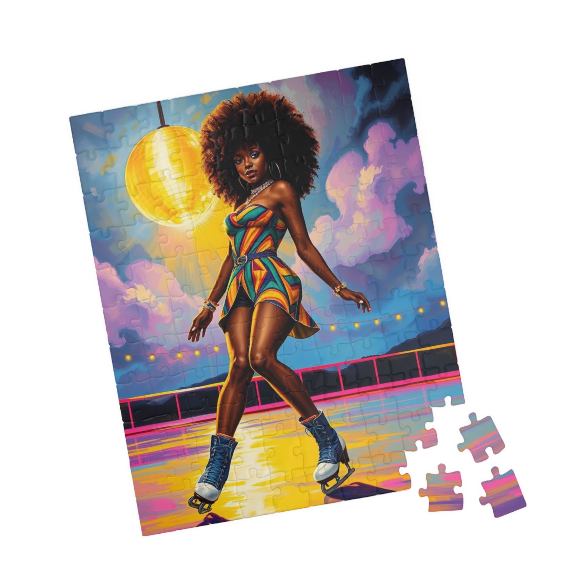 Retro Roller Skating Puzzle - Black Woman Jigsaw | Afrocentric Gift for Skating Enthusiast, Family Game Night, Nostalgic Home Entertainment Puzzle The Puzzle Chest