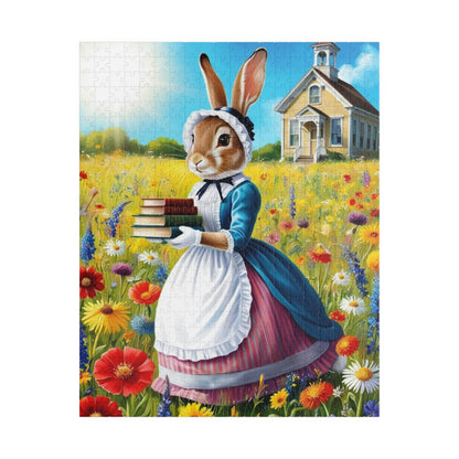 Whimsical Rabbit Jigsaw Puzzle, Charming Artwork for Book Lover, Easter Spring Puzzle Gift for Adults, Unique Fun Family Game Night 520 pcs (Vertical) Puzzle The Puzzle Chest