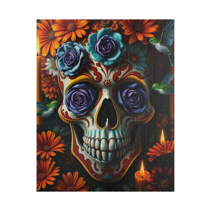 Colorful Skull Puzzle | Day of the Dead Jigsaw Game for Adults, Gift for Puzzle and Gothic Art Lovers, Mental Exercise, Fun Solo Activity 520 pcs (Vertical) Puzzle The Puzzle Chest