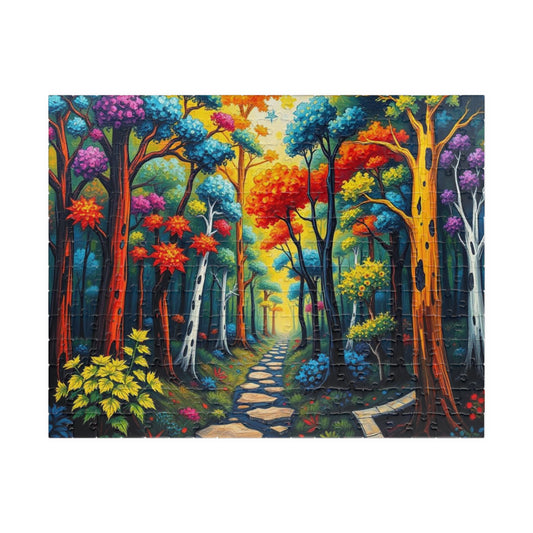Colorful Forest Puzzle Jigsaw Game for Relaxation and Fun, Gift for Nature Lovers, Family Activity, 110, 252, 520, 1014-piece Brain Teaser 252 pcs (Horizontal) Puzzle The Puzzle Chest