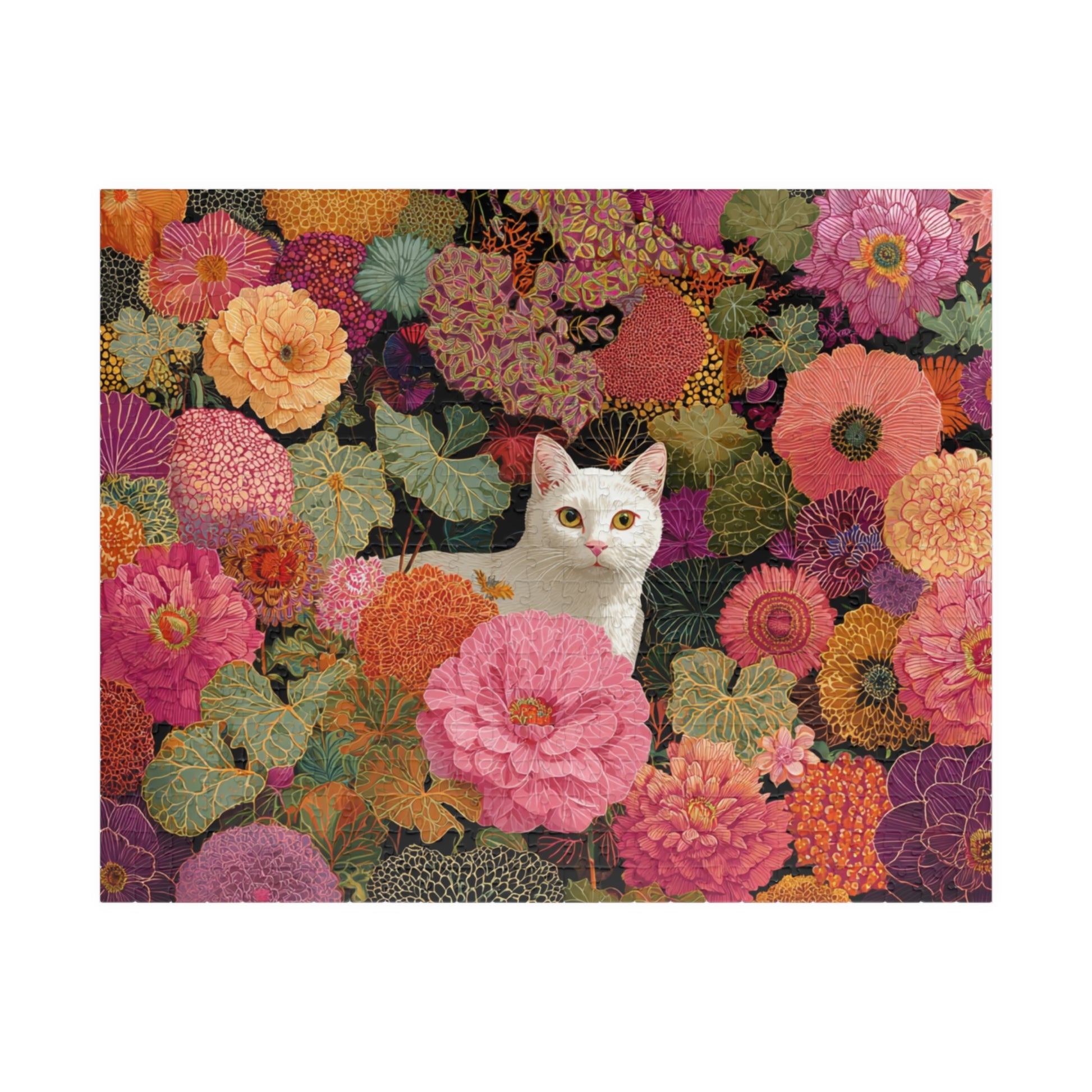 Cat Among the Flowers – Garden Cat Jigsaw Puzzle, Animal Theme Fauvist Flower Art Puzzle Puzzle The Puzzle Chest