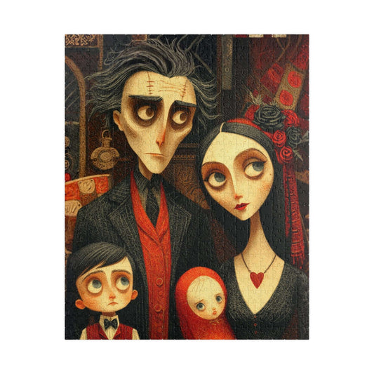 Macabre Victorian Family Puzzle - Gothic Portrait Jigsaw, Dark Fantasy Aesthetic and Pale Characters, Hauntingly Elegant Family Puzzle The Puzzle Chest