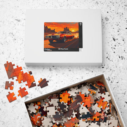 Vintage Muscle Car Jigsaw Puzzle, Classic Red 1967 Pontiac Firebird, Iconic Vehicle in the Desert Scene, Classic Car Enthusiast Gift for Him Puzzle The Puzzle Chest