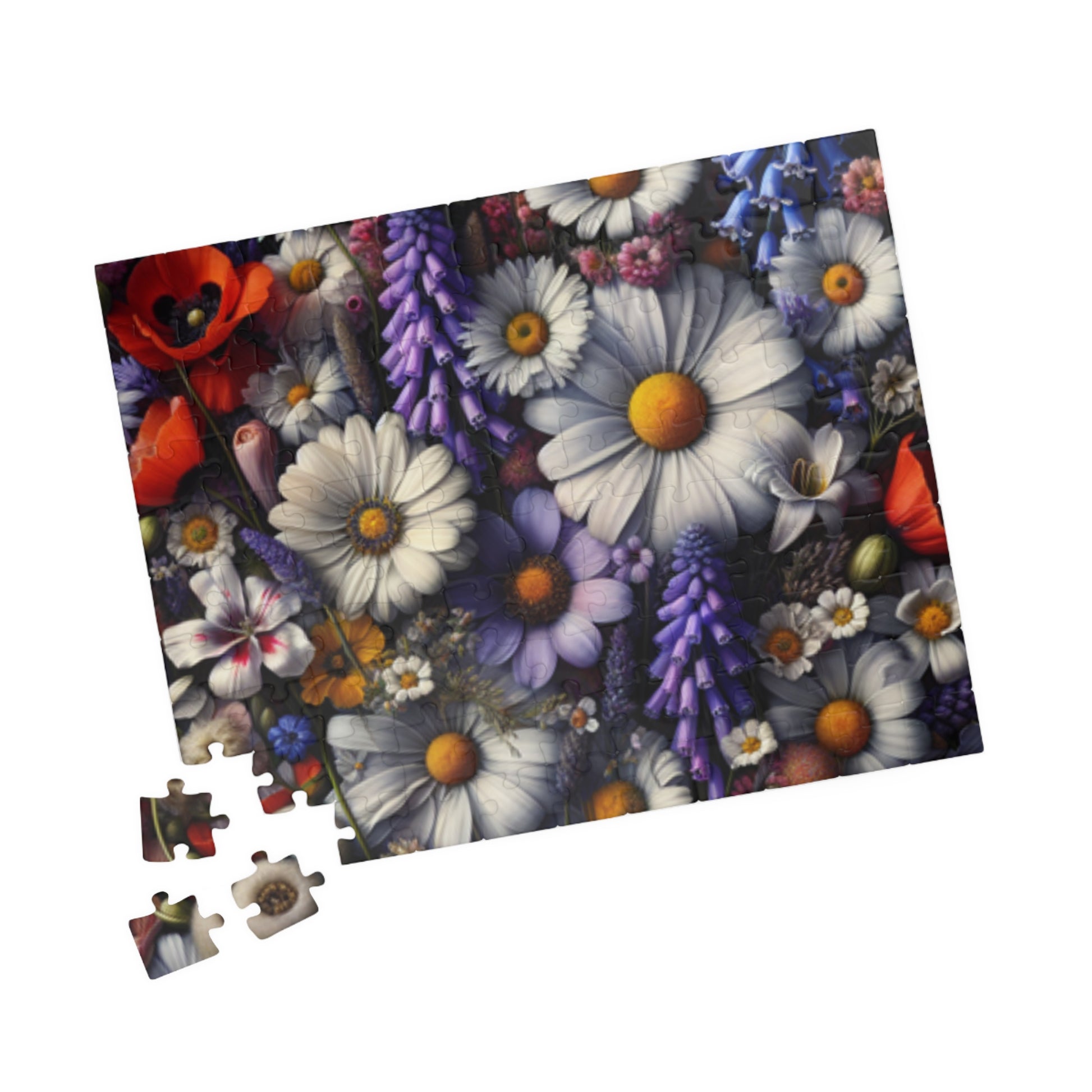 Jigsaw Puzzle, 1000 Piece Flower Kaleidoscope Top-Down View Gifted Puzzle for Adults and Kids, Roses Sunflowers Lilies Tulips Floral Pattern Puzzle The Puzzle Chest