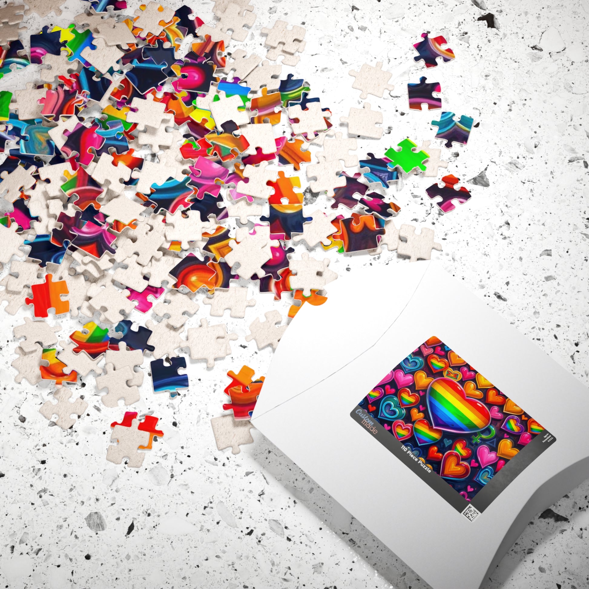 Rainbow Heart Puzzle for Adults - LGBTQ+ Love, Colorful Heart Jigsaw Game, Family Fun, Pride Gift for Puzzle Lovers, Brain Teaser Puzzle The Puzzle Chest