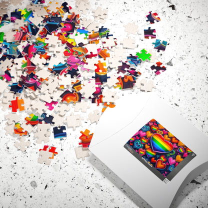 Rainbow Heart Puzzle for Adults - LGBTQ+ Love, Colorful Heart Jigsaw Game, Family Fun, Pride Gift for Puzzle Lovers, Brain Teaser Puzzle The Puzzle Chest