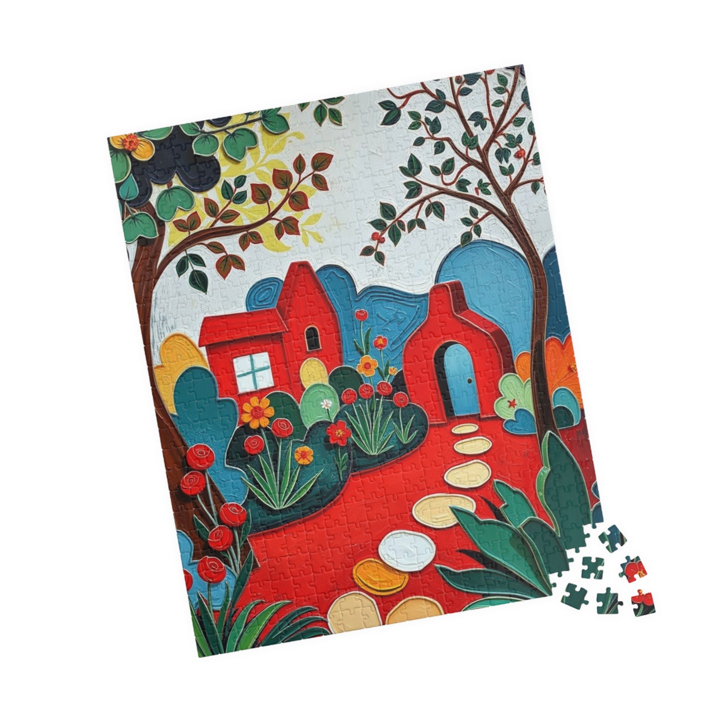 Rustic Landscape Jigsaw Puzzle, Vibrant Home Entertainment Family Activity, Creative Gift for Puzzle Lover Relaxing Indoor Game Brain Teaser Puzzle The Puzzle Chest
