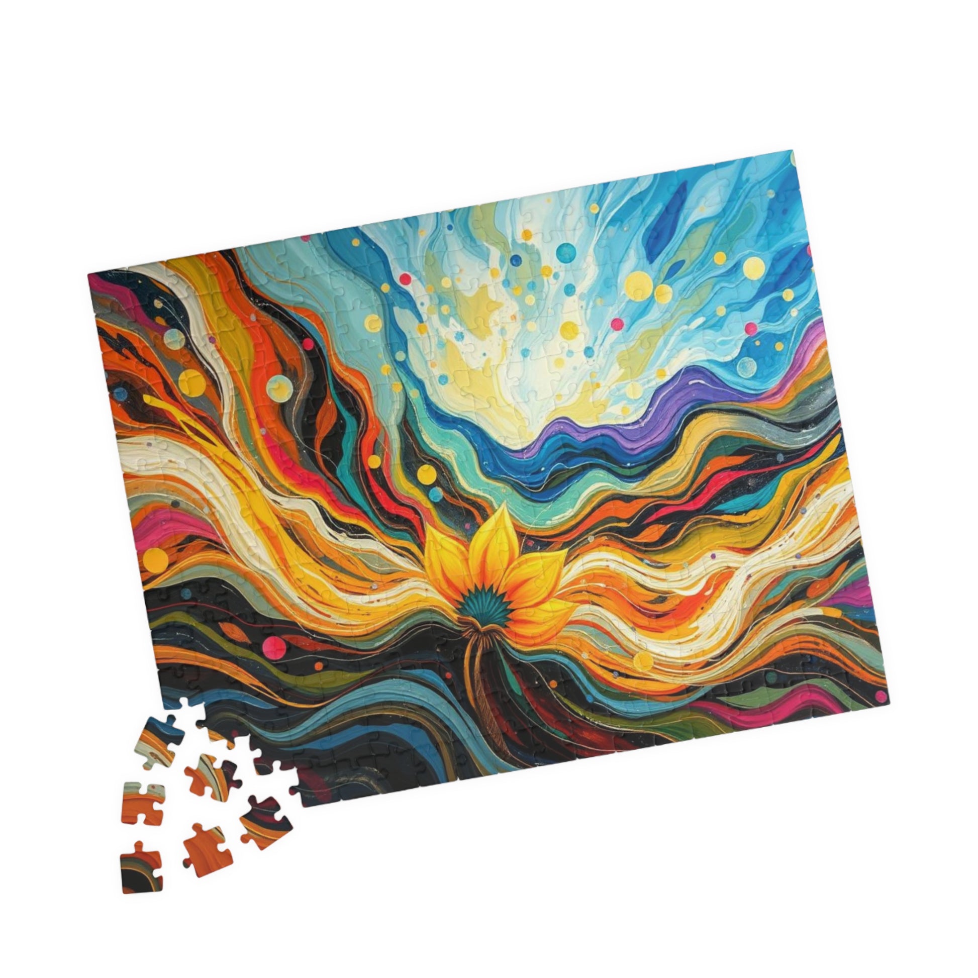 Colorful Abstract Landscape Puzzle | Fun Home Entertainment, Gift for Puzzle Lovers, Family Game Night, Mindfulness Brain Teaser Puzzle The Puzzle Chest