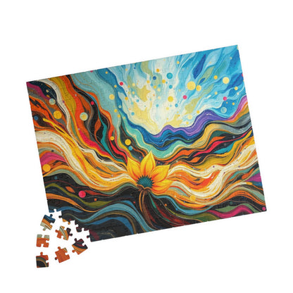 Colorful Abstract Landscape Puzzle | Fun Home Entertainment, Gift for Puzzle Lovers, Family Game Night, Mindfulness Brain Teaser Puzzle The Puzzle Chest