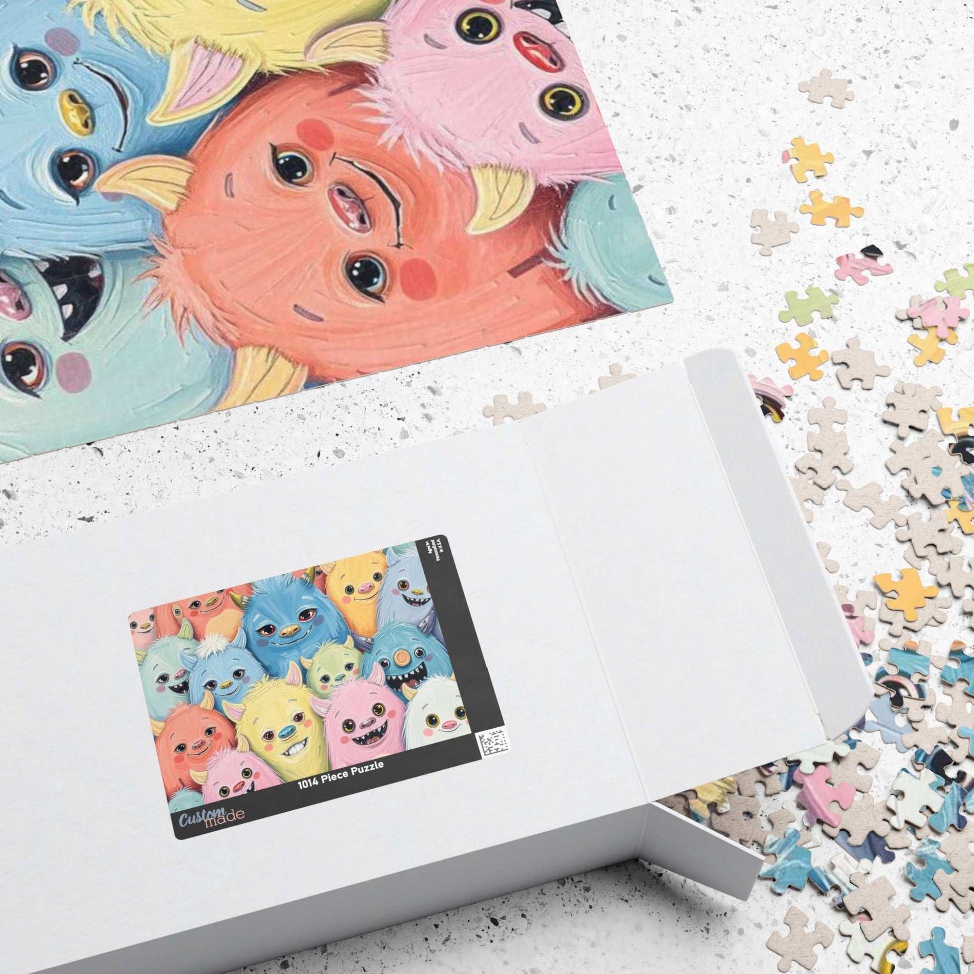 Cute Monster Collage Jigsaw Puzzle, Halloween Puzzle for Adults