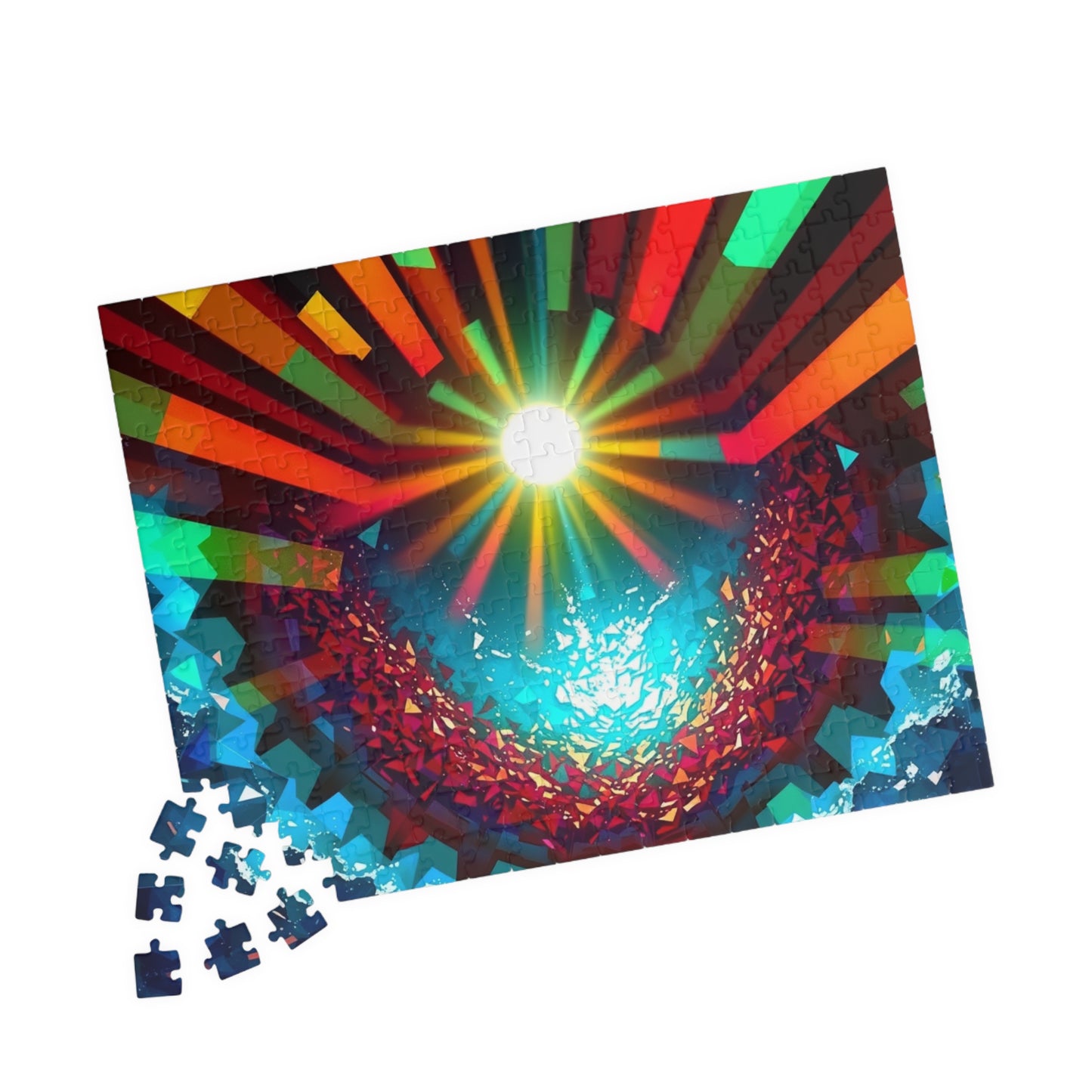 Abstract Horizon Jigsaw Puzzle (110-1014 Piece), Rising Sun Modern Art Illustration, Challenging Brain Teaser, Puzzle Lover Gift, Fun Hobby Puzzle The Puzzle Chest