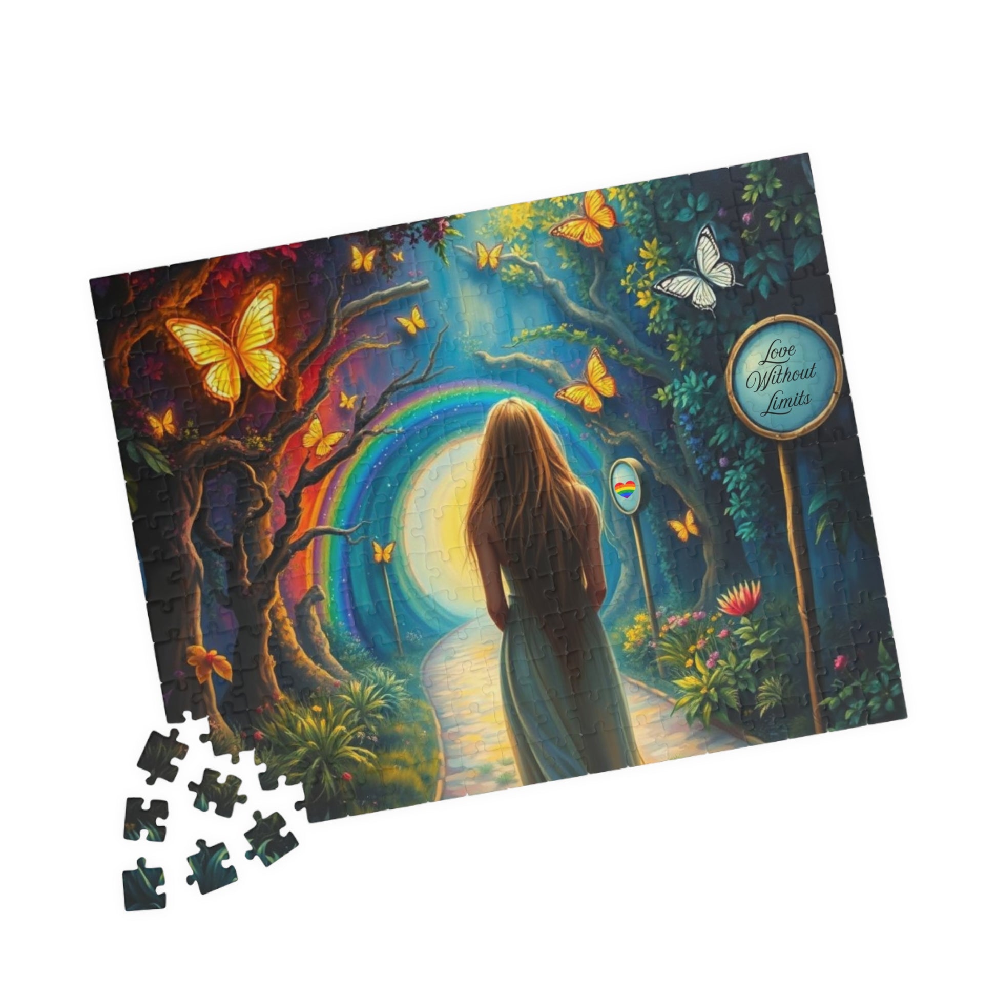 Whispers of the Rainbow Garden Jigsaw Puzzle, Rainbow Puzzle, LGBTQ Puzzle Art Pride Month Gift for Adults, Family Activity, Mindfulness Puzzle The Puzzle Chest