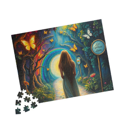 Whispers of the Rainbow Garden Jigsaw Puzzle, Rainbow Puzzle, LGBTQ Puzzle Art Pride Month Gift for Adults, Family Activity, Mindfulness Puzzle The Puzzle Chest