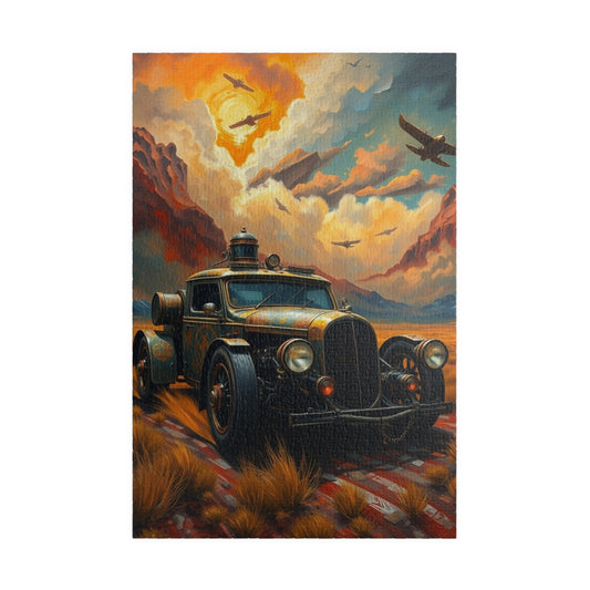 Vintage Car Puzzle, Nostalgic Jigsaw, Classic Auto Art, Gift for Him Car Enthusiasts, Solo Fun or Family Activity 1014 pcs (Vertical) Puzzle The Puzzle Chest