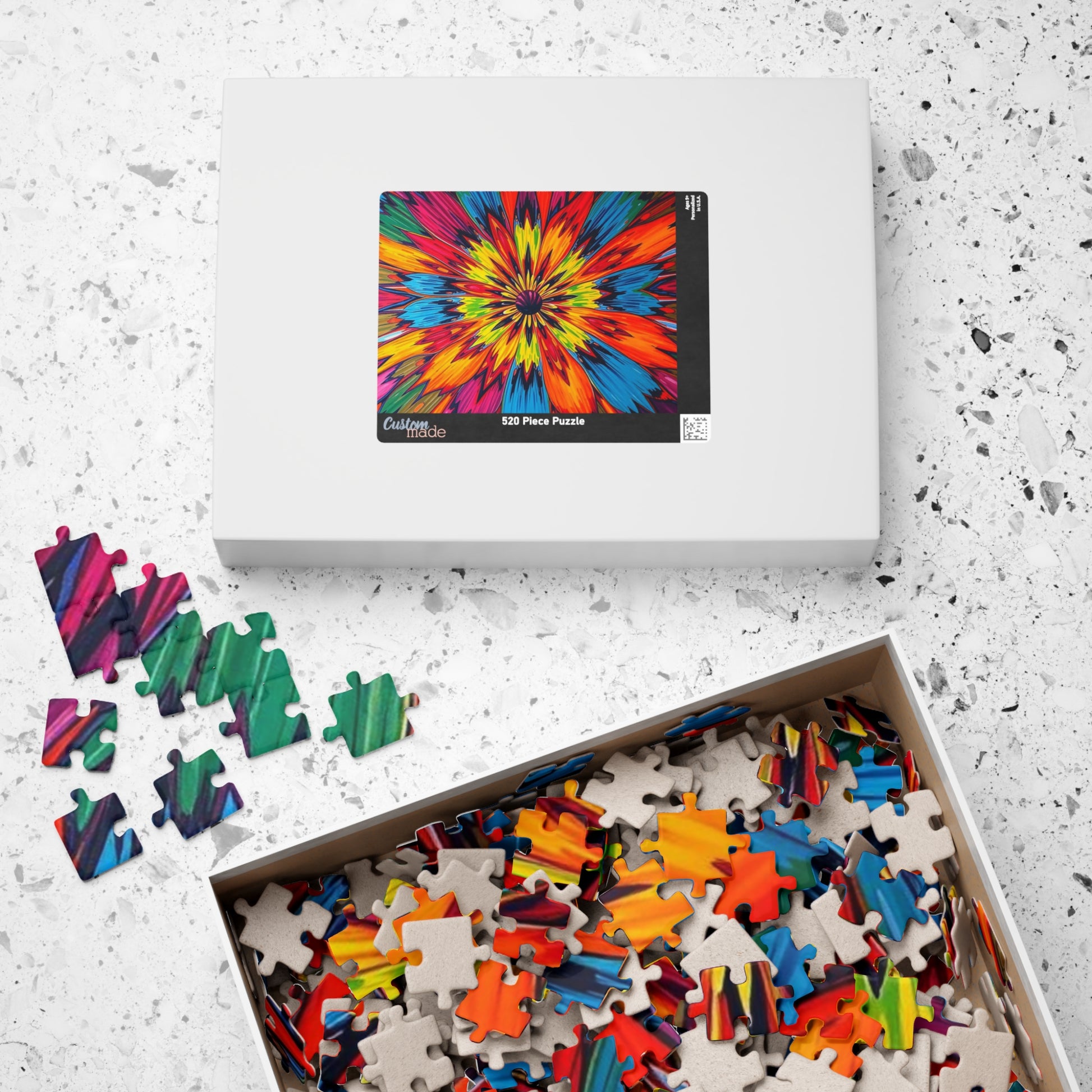 Colorful Floral Abstract Jigsaw Puzzle Game, Fun Family Game, Gift for Friend, Perfect for Parties and Celebrations, Mindful Activity Puzzle The Puzzle Chest