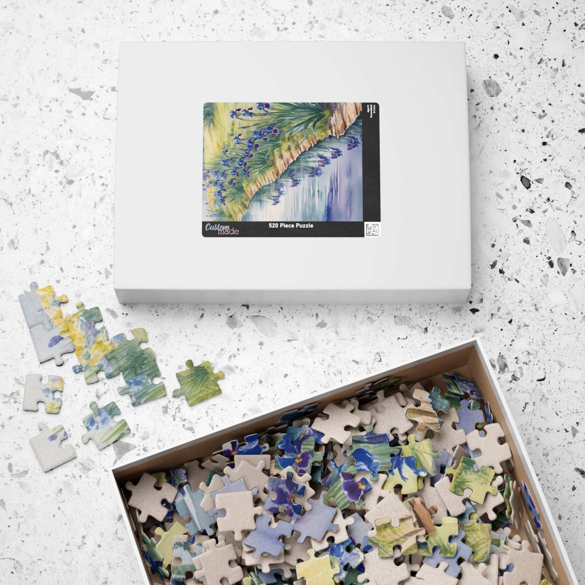 Wildflower Relaxing River Puzzle, Scenic Riverside with Bluebells and Irises in Reflection, Nature-Inspired Jigsaw Game, Puzzle Lover Gift Puzzle The Puzzle Chest