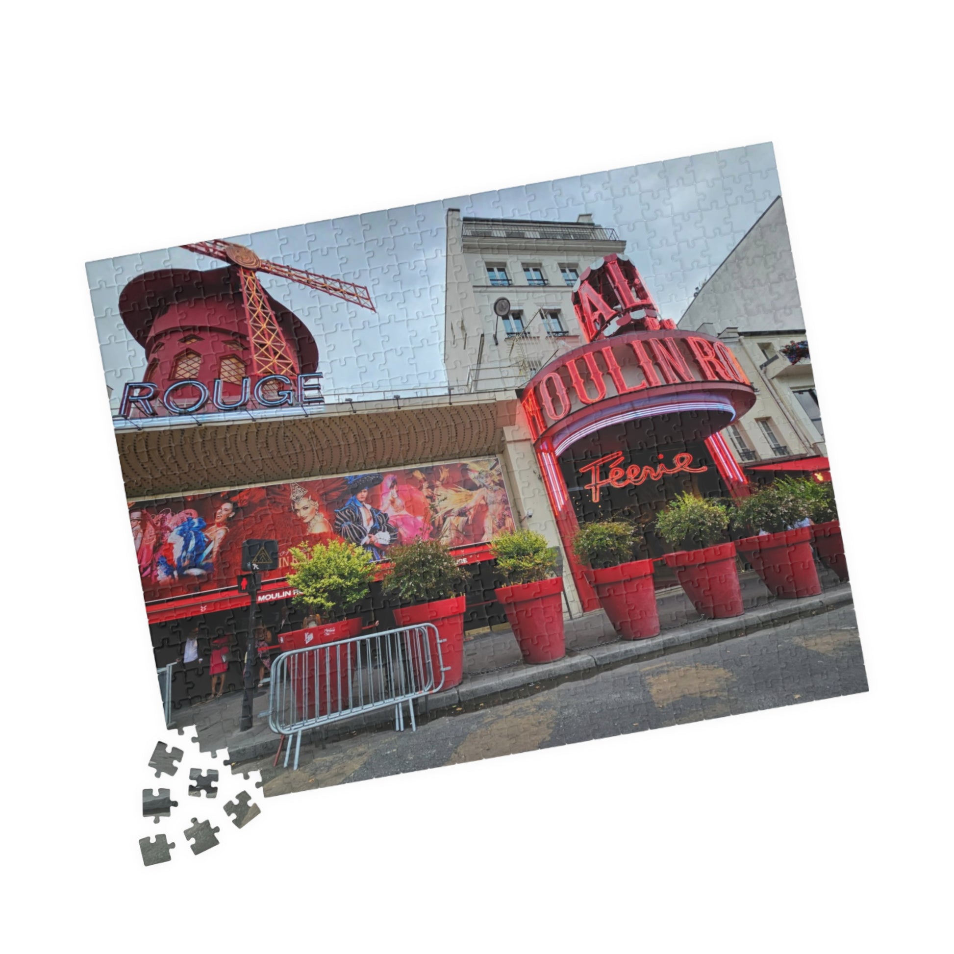 Moulin Rouge Jigsaw Puzzle - Famous French Landmark, Paris France Architecture, Realistic View 520 pcs (Horizontal) Puzzle The Puzzle Chest