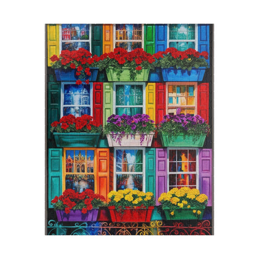 Colorful Flower Window Puzzle, 110/252/520/1014-piece Puzzle, Flower Lover Gift for Friends, Family Game Night, Fun Activity 520 pcs (Vertical) Puzzle The Puzzle Chest