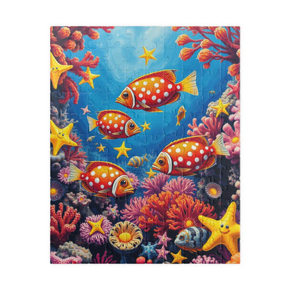 Ocean Puzzle with Tropical Fish, Colorful Underwater Jigsaw Puzzle for Adult, Fun Family Activity, Creative Birthday Holiday Gift for Friend 110 pcs (Vertical) Puzzle The Puzzle Chest