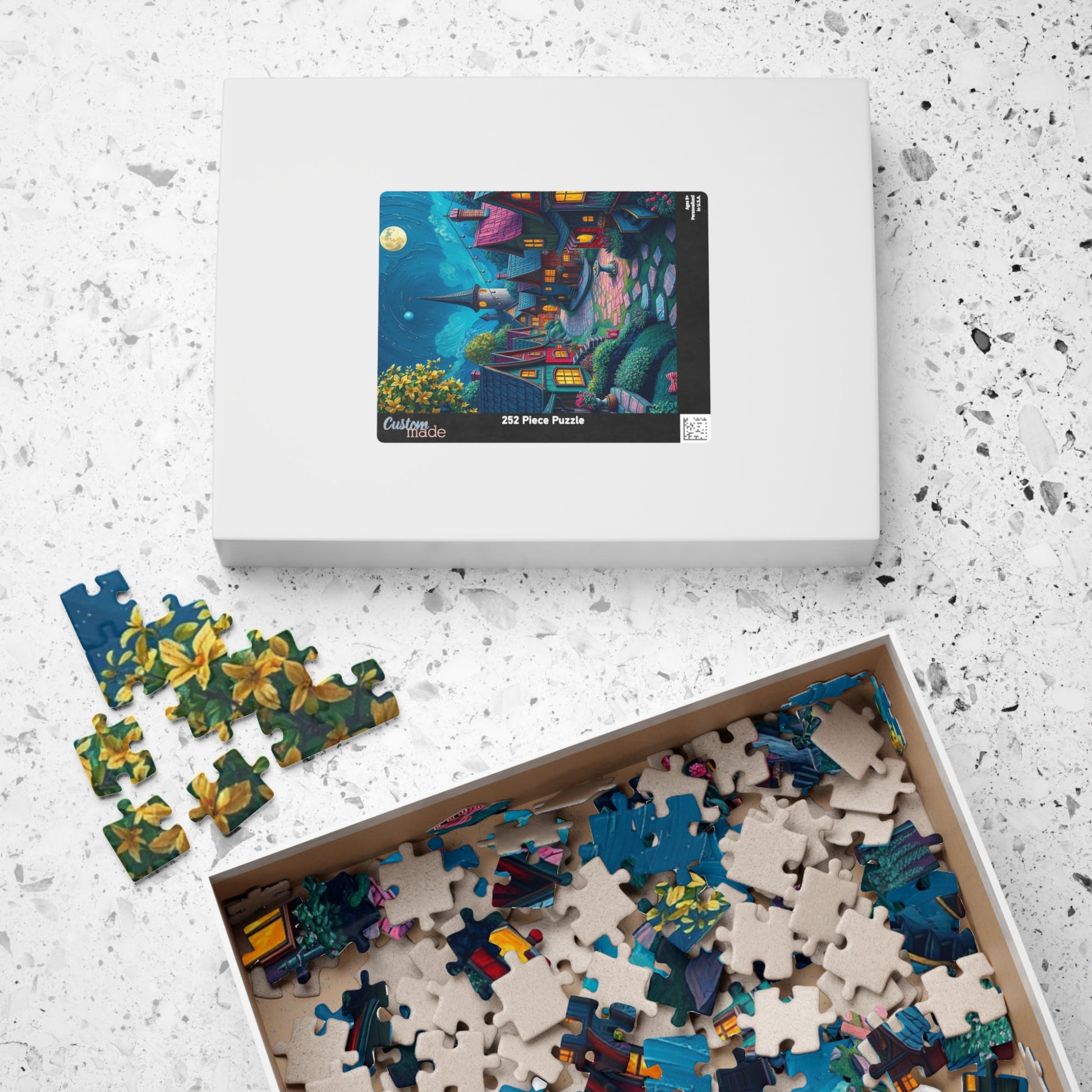 Whimsical Nighttime Village Puzzle - 110, 252, 520, 1014-piece, Ideal for Family Game Night, Mental Exercise, Gift for Puzzle Lovers The Puzzle Chest