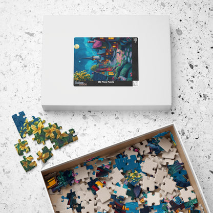 Whimsical Nighttime Village Puzzle - 110, 252, 520, 1014-piece, Ideal for Family Game Night, Mental Exercise, Gift for Puzzle Lovers The Puzzle Chest