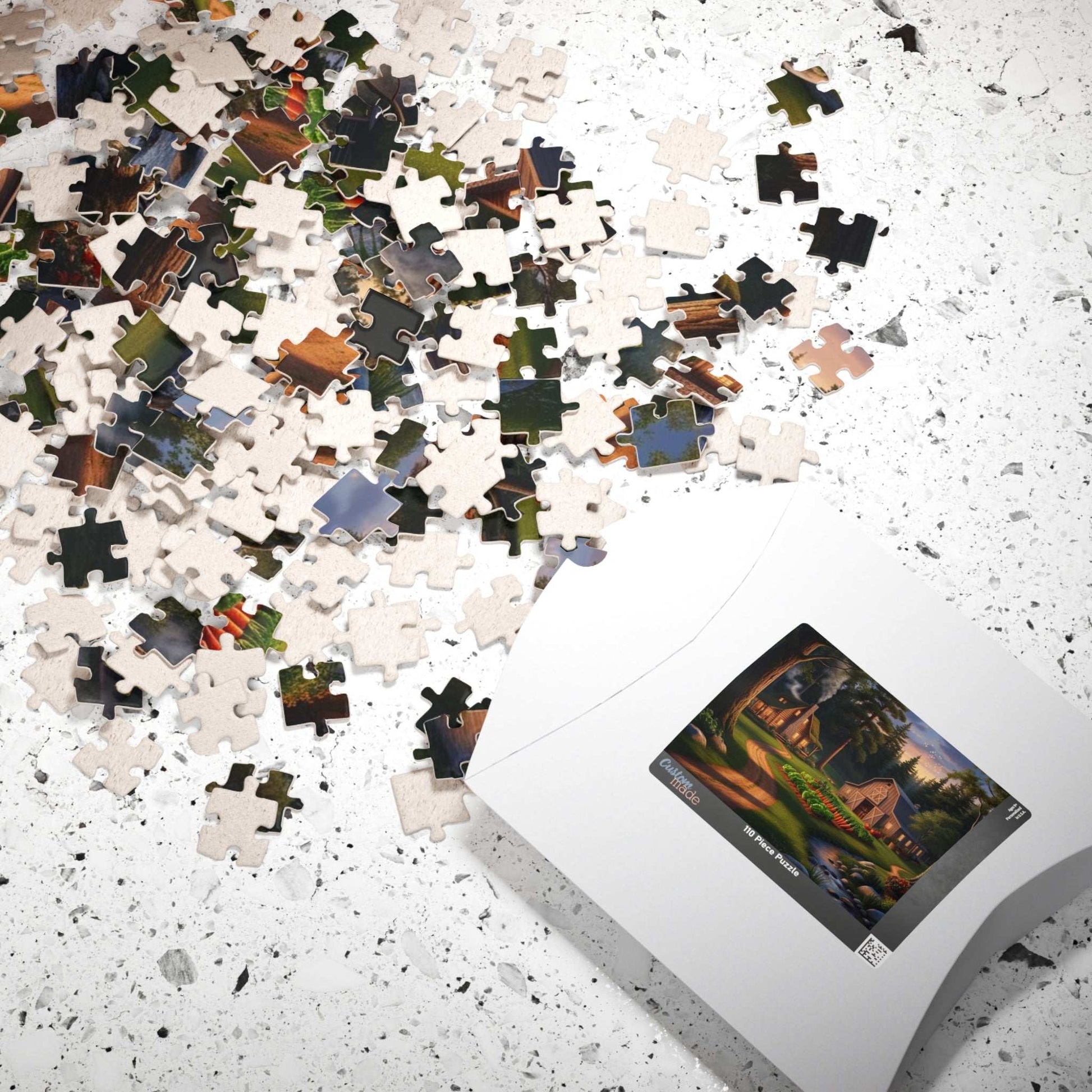 Secluded Farmstead Puzzle, Cozy Cabin Landscape Jigsaw Game, Outdoor Vibes, Solo Fun, Gift for Game Night, 110-1014 Piece, Family Activity Puzzle The Puzzle Chest