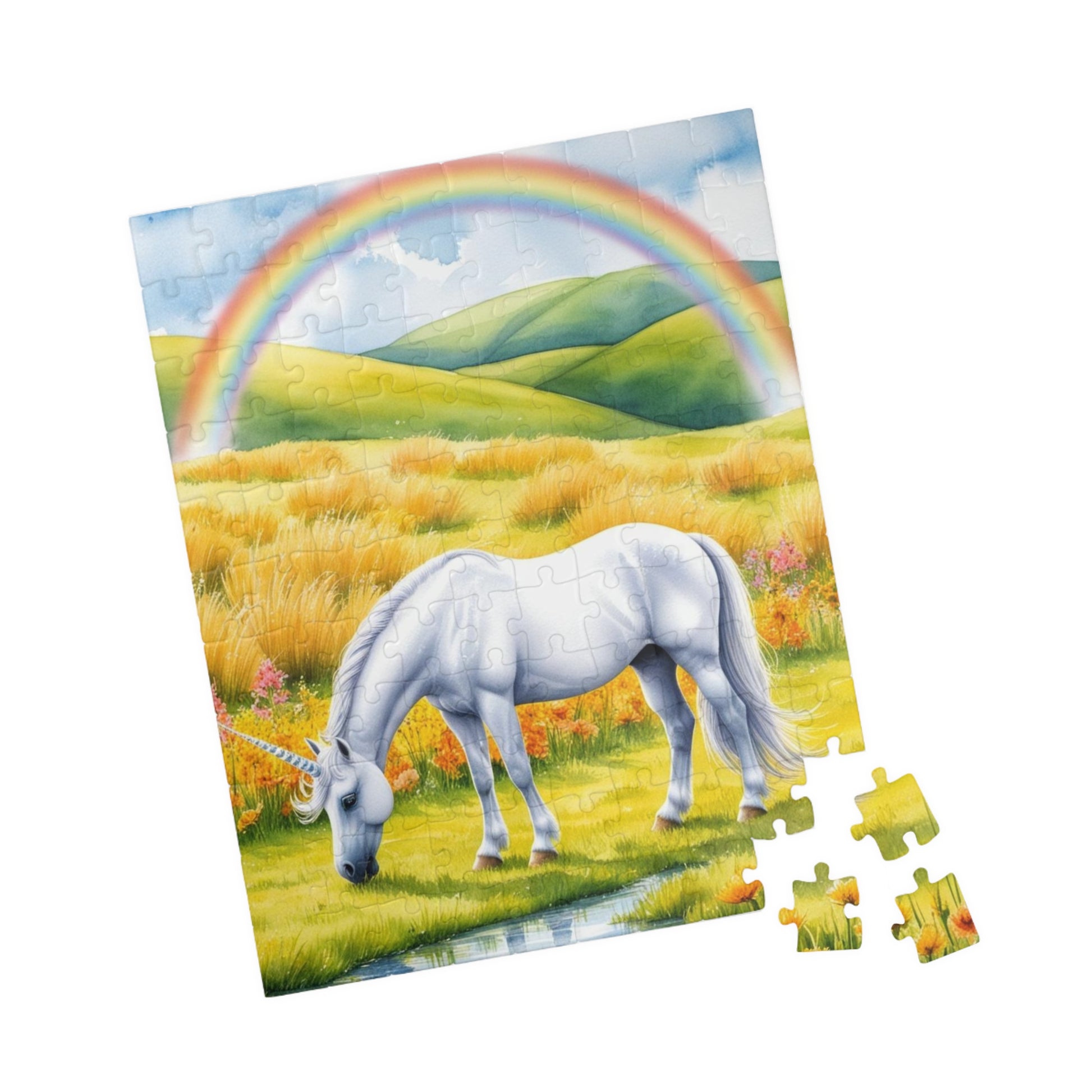 Mythical Unicorn Jigsaw Puzzle, Fantasy Landscape Puzzle Lover Gift, Rainbow Meadow 110-1014 Piece Family Activity Mind Challenge, Hobby Puzzle The Puzzle Chest