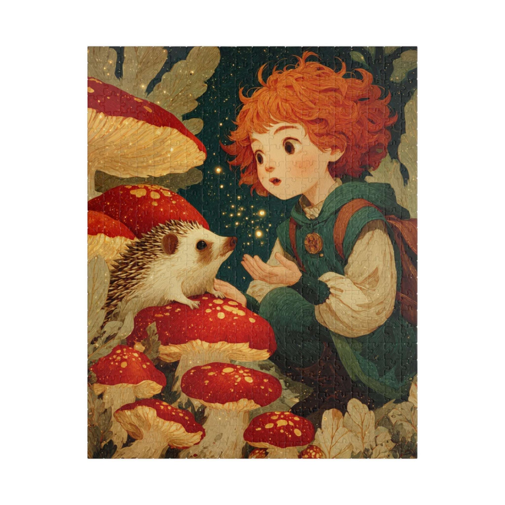 Storybook Meadow Fairy-Tale Puzzle, Whimsical Girl and Hedgehog Jigsaw Game for Family Fun Activity, Gift Idea, Nature Theme Brain Teaser Puzzle The Puzzle Chest